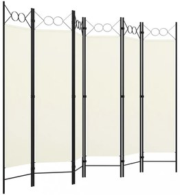 fehér 6-paneles paraván 240 x 180 cm