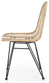 Linus étkezőszék, rattan / fekete
