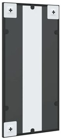 fekete téglalap alakú vas fali tükör 30 x 60 cm