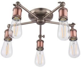 Endon 76336 - HAL spotlámpa 5xE27/40W/230V matt króm/rézszínű