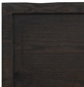 sötétbarna kezelt tömör tölgyfa fali polc 40x60x(2-4) cm