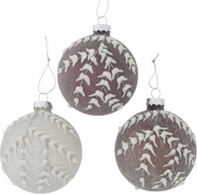 Boltze Bombák (3 db) Barna-ezüst-fehér Ø 8 cm