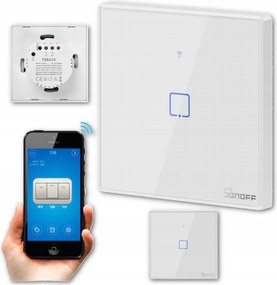 Intelligens kapcsoló Sonoff Tx T2EU1C Érintőkapcsoló Fehér 1 csatorna