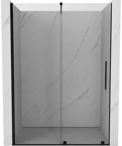 Mexen Velar, nyitható tolóajtó 150x200 cm, 8mm átlátszó üveg, fekete matt, 871-150-000-01-70