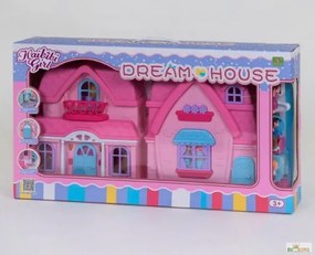 Dream House Álomház Rózsaszín Babaház Család Figurákkal Zenél Villog
