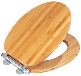 WENKO 25224100 - WC-ülőke BAMBOUSA 34,5x40,5 cm barna/ezüst