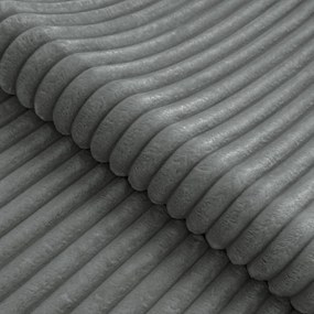 Szürke kordbársony sarokkanapé (bal oldali-L alakú) Marbeya – Ropez