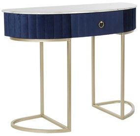 Glam arany konzolasztal márvány asztallappal kék