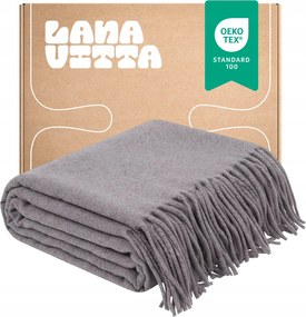 Kasmír takaró "Lux" 100% Kasmír ágytakaró Szürke 140х200 cm