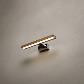 Brilagi-LED Fürdőszobai tükörvilágítás 3 az 1-ben WOODY MIRROR LED/8W/230V 40 cm IP44 króm/tölgy