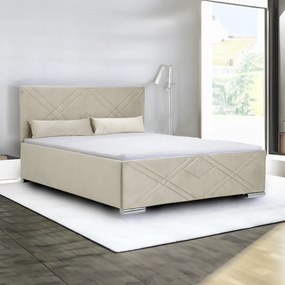 Kárpitozott ágy tárolóval KRIS Bézs 120x200 cm