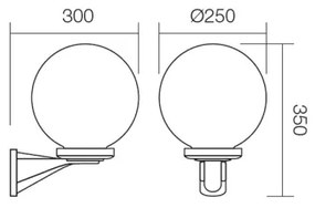 Redo 9789 - Kültéri fali lámpa SFERA 1xE27/42W/230V IP44 fehér