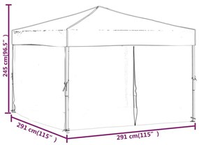 antracit összecsukható partisátor oldalfalakkal 3x3 m