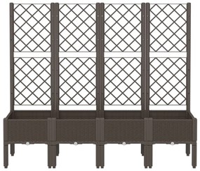 barna polipropilén rácsos kerti ültetőláda 160 x 40 x 142 cm