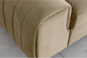 Világosbarna bársony kinyitható kanapé 261 cm Laurence – ELTAP