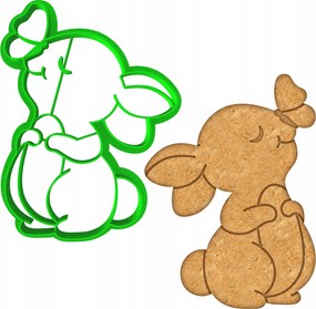 Húsvéti Mézeskalács Forma Húsvétra Nyuszi pillangóval 10cm