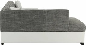 Ülőgarnitúra, fehér/szürke melír, balos, MINERVA