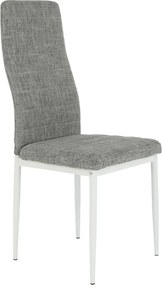 Étkezőszék, világos szürke szövet/fehér fém, COLETA NOVA