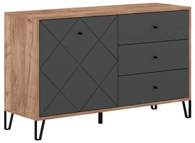 Komód SULA craft tölgy/fekete