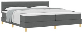 Boxspring ágy matraccal sötétszürke 200x200 cm szövet