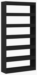 Könyvespolc Fekete Összeállított fa 100 x 30 x 198 cm Könyvespolc