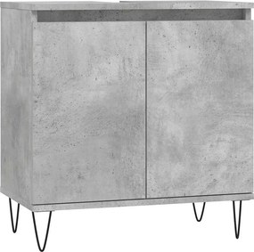 vidaXL betonszürke szerelt fa fürdőszobaszekrény 58x33x60 cm