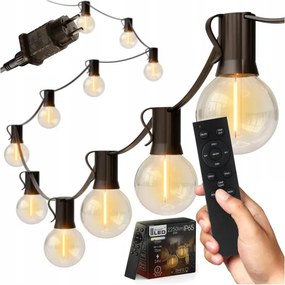 LED Dimmelhető kültéri fényfüzér 25xE12/1W/24/230V 17,5 m IP65 fekete + távirányító