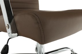 Irodai szék, textilbőr/fém, taupe/króm, FARAN