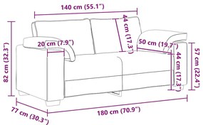 vidaXL Kanapé Barna 180 x 77 x 82 cm szövet