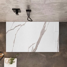 Zuhanytálca Bazalt CARRARA WHITE 80x100