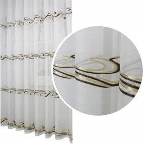 Függöny francia fátyol Csíkos átvezető 300x250 krém