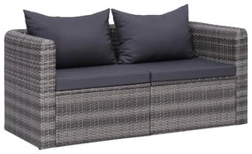 2 db szürke polyrattan kerti sarokkanapé