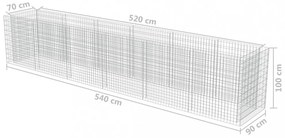 horganyzott acél gabion magaságyás 540 x 90 x 100 cm