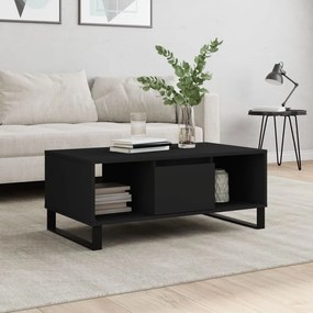 Fekete szerelt fa dohányzóasztal 90x50x36,5 cm