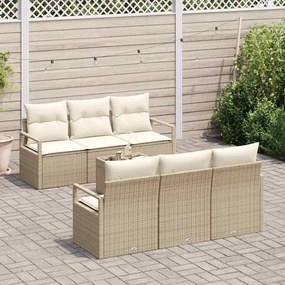Kerti Kanapé Szett 7 pcs Beige és krém 55 x 55 x 37 cm