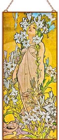 Alfons Mucha - Liliom üvegkép, falikép