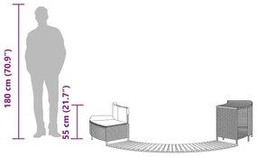vidaXL szürke polyrattan és tömör akácfa jakuzzi-keret