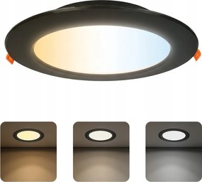 Horoz Mennyezeti Led panel lámpatest 18W 3CCT Kerek Süllyesztett Lámpa Fekete