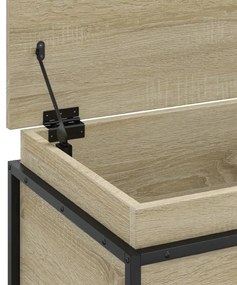 sonoma tölgy szerelt fa tárolóláda fedéllel 100x40x51,5 cm