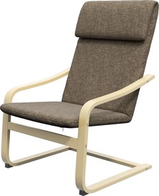 HOMCOM Relaxáló Fotel, Fejtámaszos Karfa, Ringató Szék, Étkező Szék Linóleum Hatású Kárpittal, Barna 65 x 69 x 98 cm | Aosom