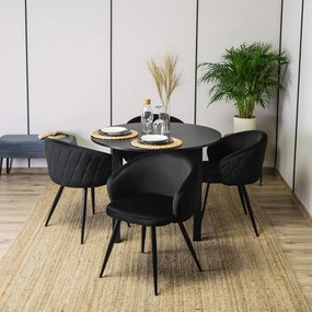 Elegáns Étkezőszék Fekete Bársony Kárpittal. ADELE