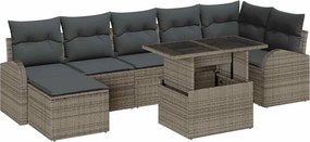 vidaXL Kerti Kanapé Szett párnával 8 pcs Szürke