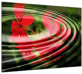 Absztrakt kép - virágok hullámokban (üvegen) (70x50 cm)