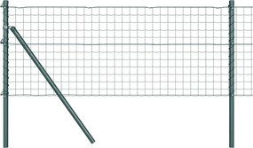 vidaXL Kerítés oszlopokkal Zöld 0,8 x 10 m Acél és PVC