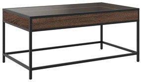 barna tölgy végtelen hatású LED-es dohányzóasztal 90x50x41 cm