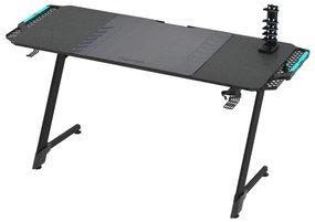 Milagro Gaming asztal SNAKE LED RGB háttérvilágítással 156x60 cm fekete MI1968