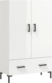 vidaXL magasfényű fehér szerelt fa magasszekrény 69,5 x 31 x 115 cm