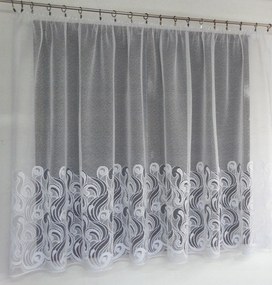 Mg Függöny jacquard Zuza Fehér 200x140cm Kész Szalaggal Skr