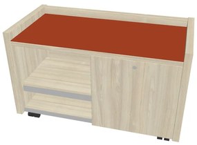 Verno mobil konténer 100 x 50 cm üveggel, bal, akác / narancs