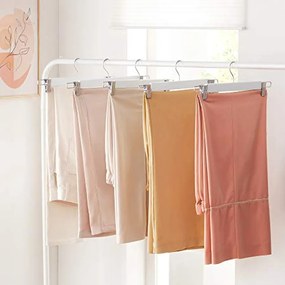 8db fából készült nadrág akasztók, állítható, fehér